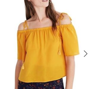Madewell Silk Cold Shoulder Top